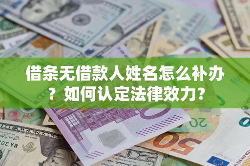 济南借条无借款人姓名怎么补办？如何认定法律效力？